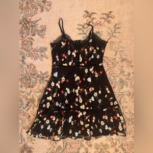 Jack by BB Dakota Black Dress with Floral Embroidery